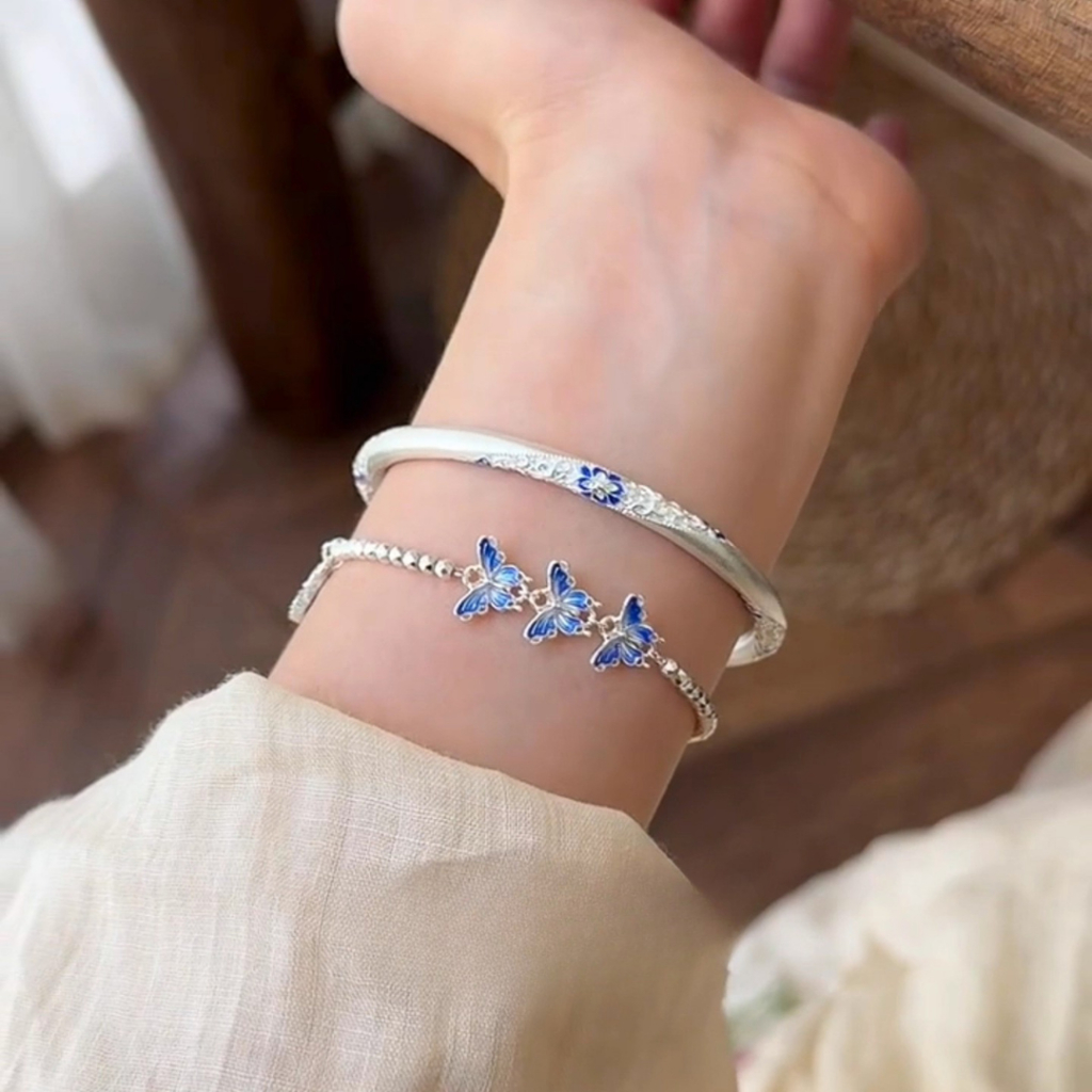 Lắc tay kiềng nữ hợp kim cao cấp họa tiết khắc chìm đá dạ quang Imoon Jewelry - Imoon079 | BigBuy360 - bigbuy360.vn