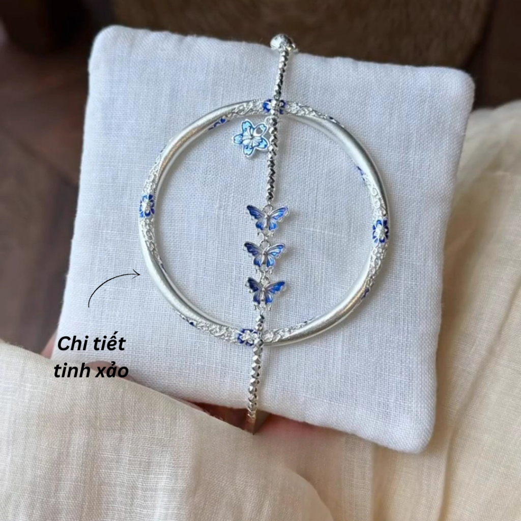Lắc tay kiềng nữ hợp kim cao cấp họa tiết khắc chìm đá dạ quang Imoon Jewelry - Imoon079 | BigBuy360 - bigbuy360.vn
