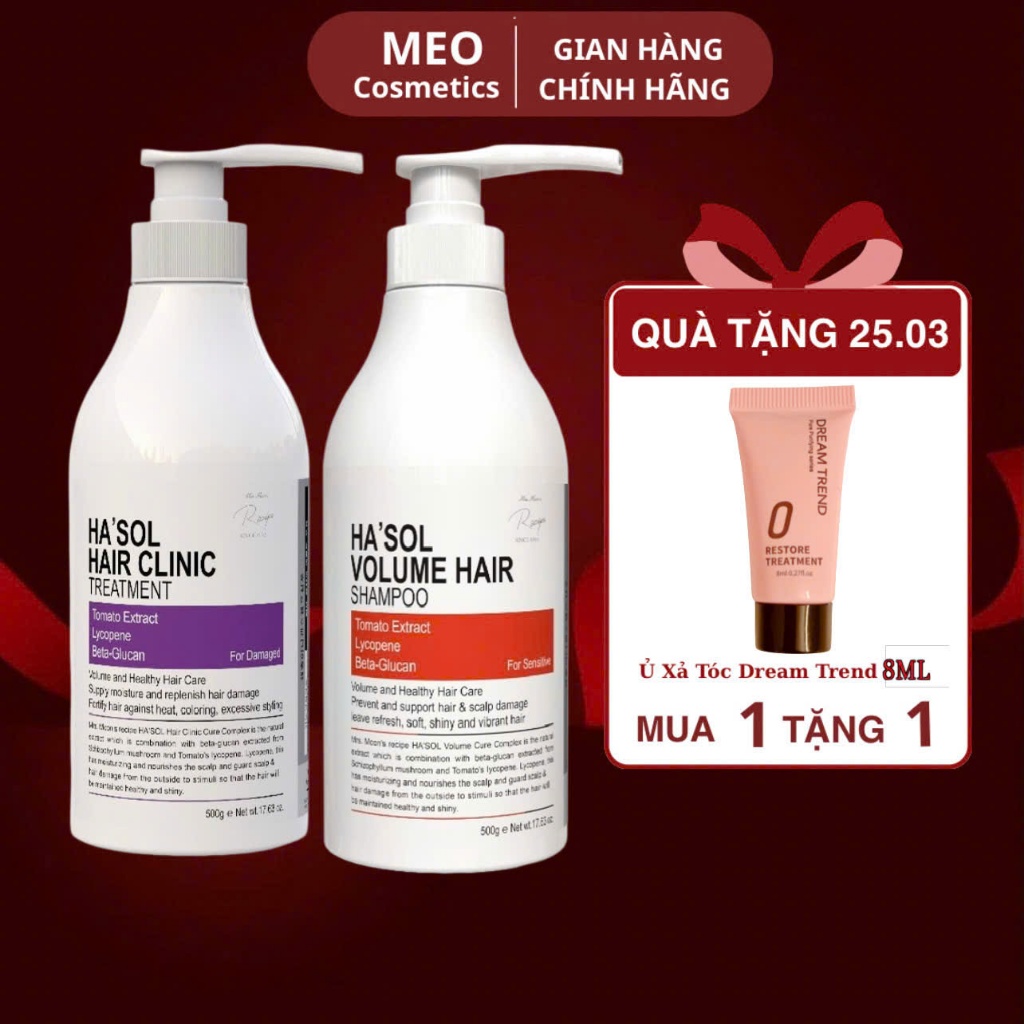 Giải Pháp Phục Hồi Làm Phồng Tóc Tự Nhiên Hỗ Trợ Mọc Tóc (Ha'sol Volume Hair shampoo + Ha'sol Hair C
