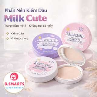 Phấn Phủ Nén Bột Kiềm Dầu Gege Bear Milk Cute 3 Màu, Phấn Nén Mịn Lì Che Lỗ Chân Lông Lâu Trôi