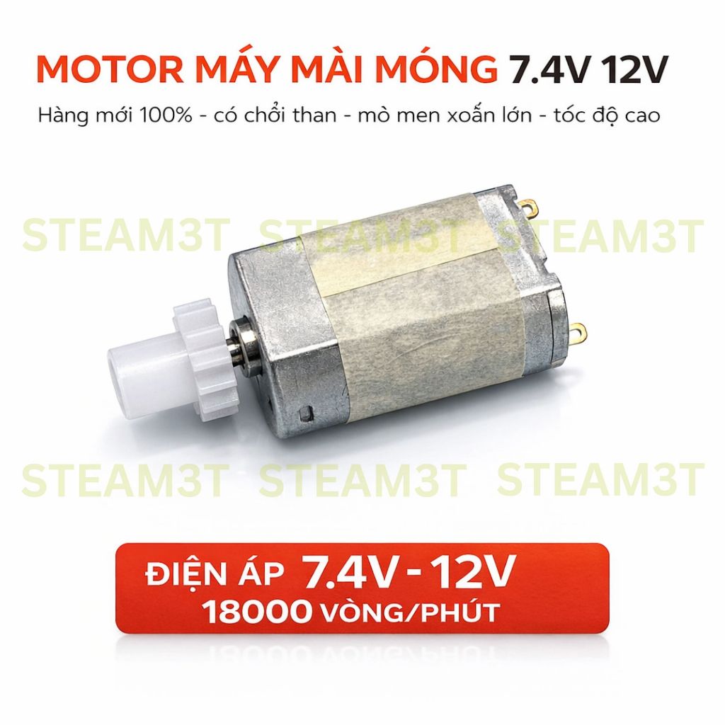 Motor 180 - motor động cơ máy mài nail móng 7.4V 12V - Tốc độ cao 18000 vòng - Hàng mới 100% - LK000