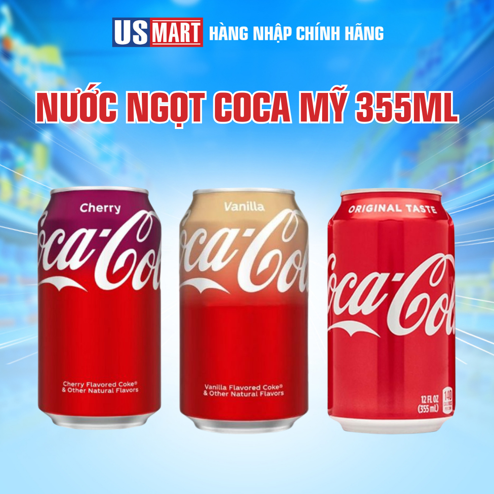 Nước Ngọt Coca Cola Mỹ 355ml Nhiều Vị