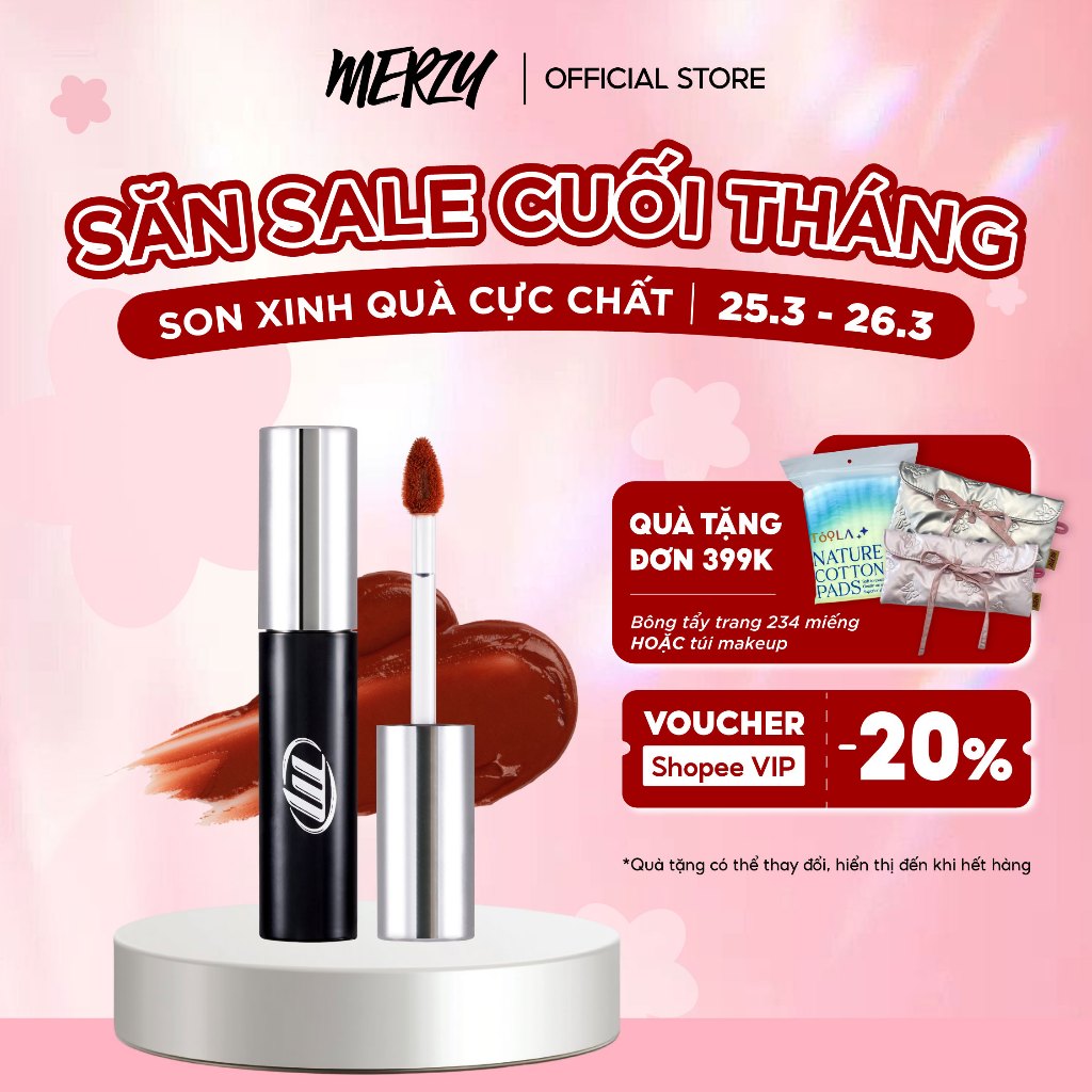 [NEW BY AI] Son Kem Lì, Mịn Mượt Nhẹ Môi, Bền Màu Merzy Cyber Mellow Tint 4g