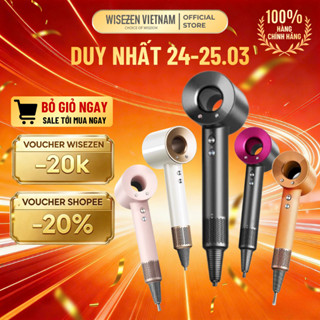 Máy Sấy Tóc Ion âm Wisezen Tạo Kiểu 2 Chiều Nóng Lạnh Có 3 Chế độ Sấy Tặng Kèm đầu Sấy Thích Hợp Làm Quà Tặng
