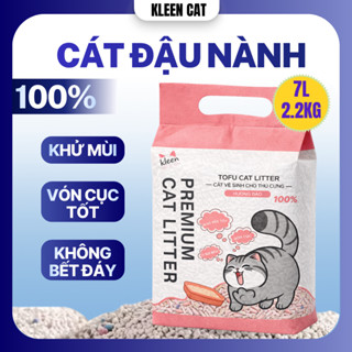 Cát Mèo Đậu Nành Hữu Cơ Kleen Cat Túi 7L/2.2KG, Cát Mèo Tofu Organic Tan Trong Nước Bao Bì mới - CM42