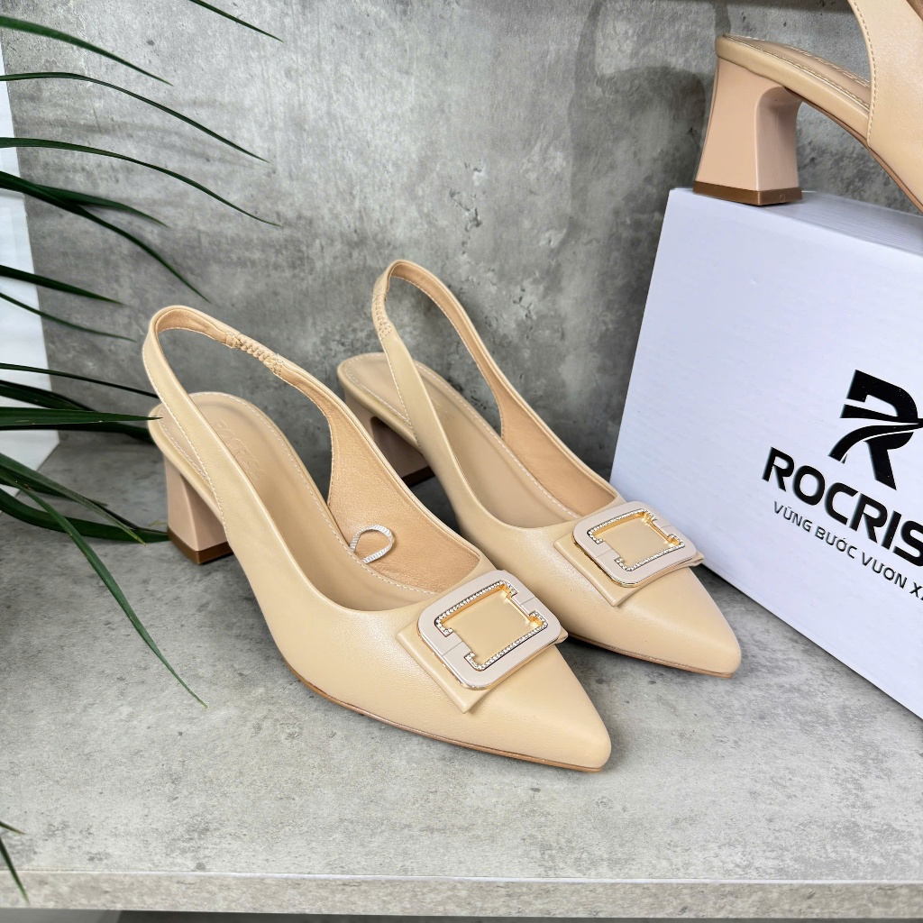 R31 Giày Nữ ROCRISS R31 Cao 5 Phân Phối Khóa Kim Loại - Giày Slingback & Bơm Bít Mũi Nhọn Đi Làm, Dự