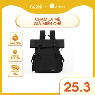 Balo chống nước du lịch thương hiệu NATOLI chất vải canvas nhiều ngăn cao cấp BST FOLD BACKPACK B10