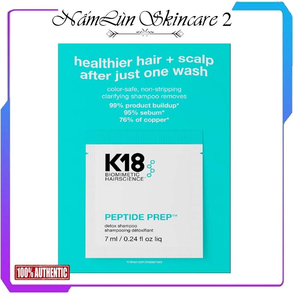 Sample Mẫu Thử Dầu Gội K18 PEPTIDE PREP Clarifying Detox Thải Độc Tố Dầu Thừa Da Đầu 7ml