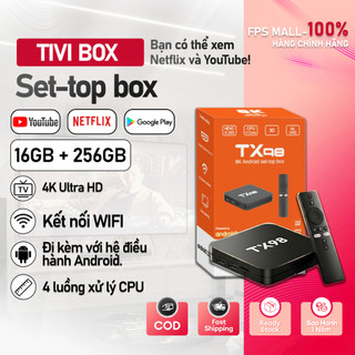 Tivi Box TX98 Android 13.0 - RAM 16GB ROM 256GB, Hình Ảnh 8K UHD, Điều Khiển Giọng Nói Kèm Mic Smart TV Box Chính Hãng