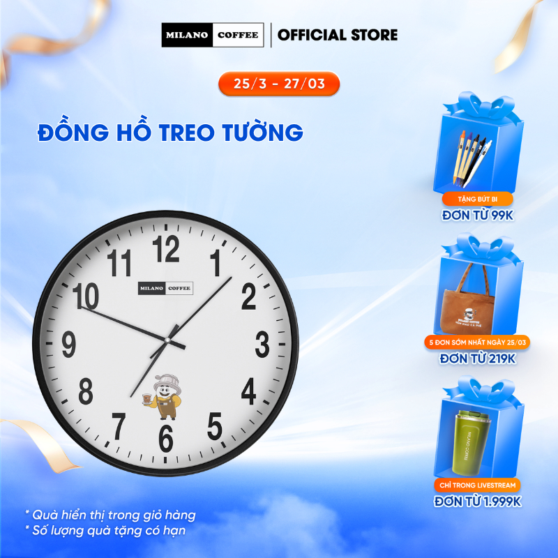 Đồng hồ treo tường Milano Coffee