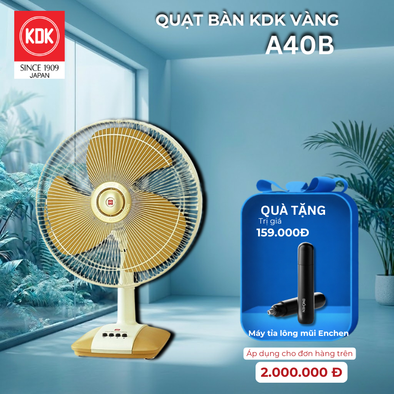Quạt bàn Nhật 3 mức gió (50W) KDK  A40B - Bảo hành chính hãng 12 tháng