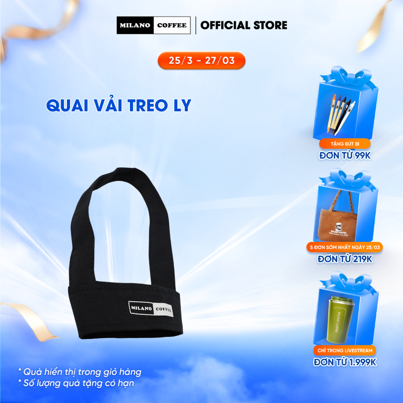 Túi quai vải xách ly màu đen Milano Coffee