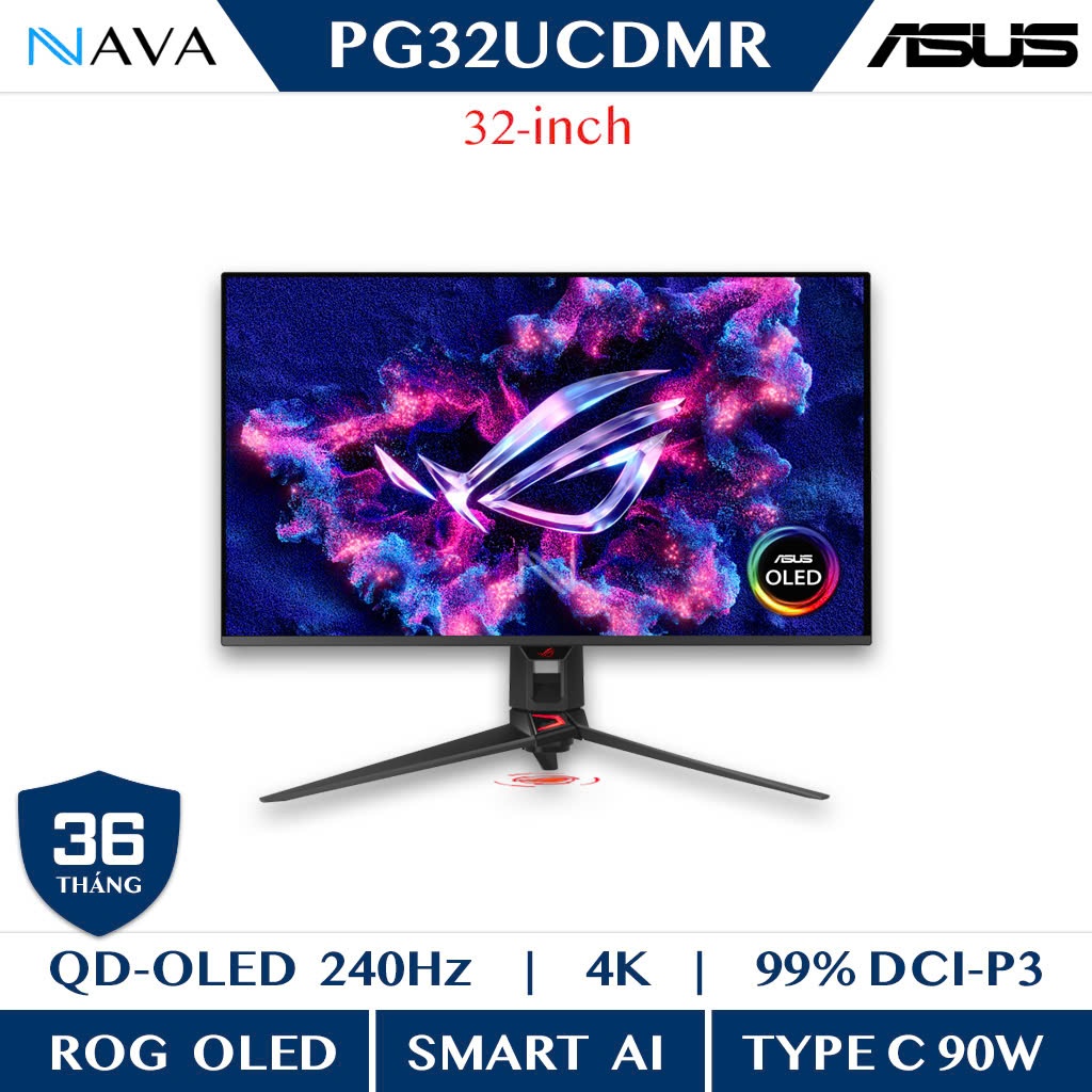 Màn Hình chơi game ASUS ROG Swift OLED PG32UCDMR 32inch 4K 240Hz 0.03ms QD-OLED HDR HDMI 2.1 USB-C