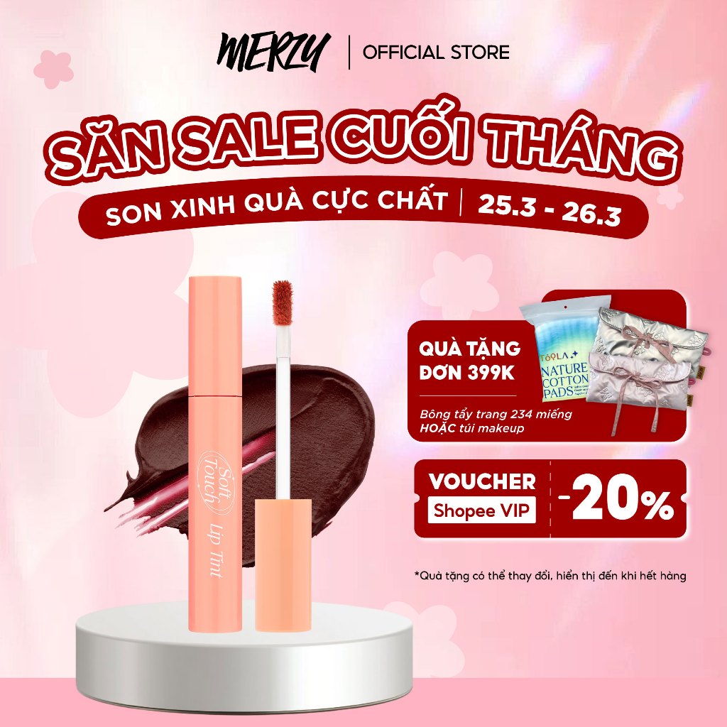 Son Kem Siêu Lì, Siêu Mịn Môi Hàn Quốc Merzy Soft Touch Lip Tint 3g