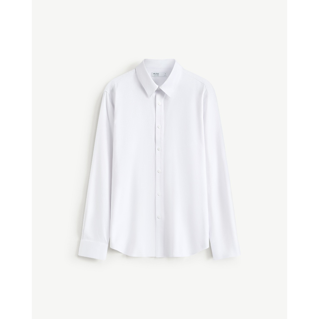 [🔥HOT] Áo Sơ Mi Nam Công Sở Tay Dài Trắng Trơn Form Fitted - Routine 10S26SHL054 | BigBuy360 - bigbuy360.vn