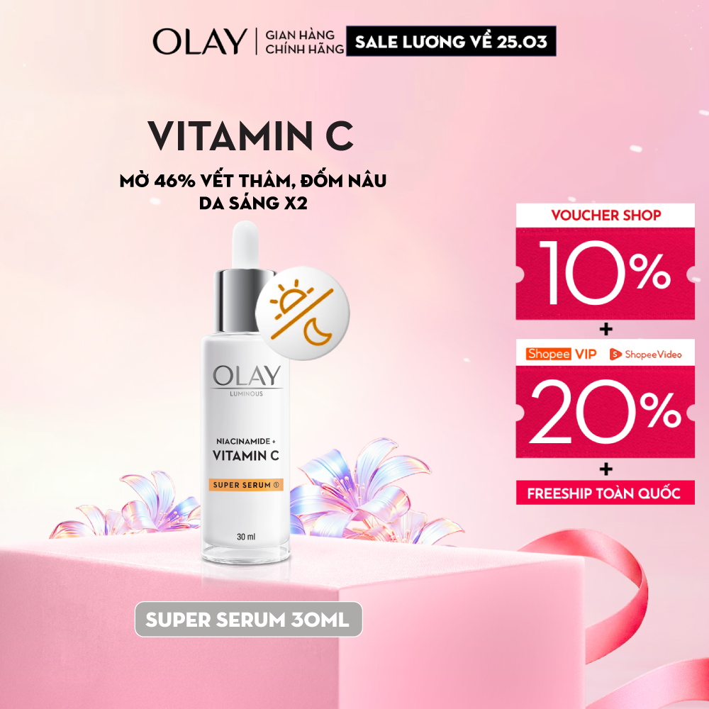Super Serum OLAY LUMINOUS NIACINAMIDE + VITAMIN C Mờ Vết Thâm, Đốm Nâu, Dưỡng Sáng Da 30ML
