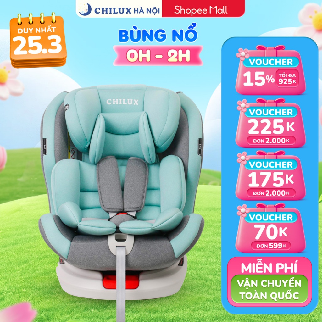 Ghế ngồi ô tô cho bé CHILUX ROY 360 l CS008 NEW - An toàn, thông minh, đồng hành cùng bé trên mọi nẻo đường