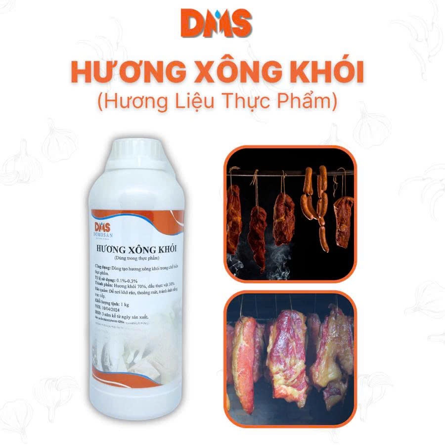 1kg Hương thịt xông khói Lỏng DMS- Tạo mùi hương xông khói cho xúc xích, lạp xưởng, jambon, thịt xôn