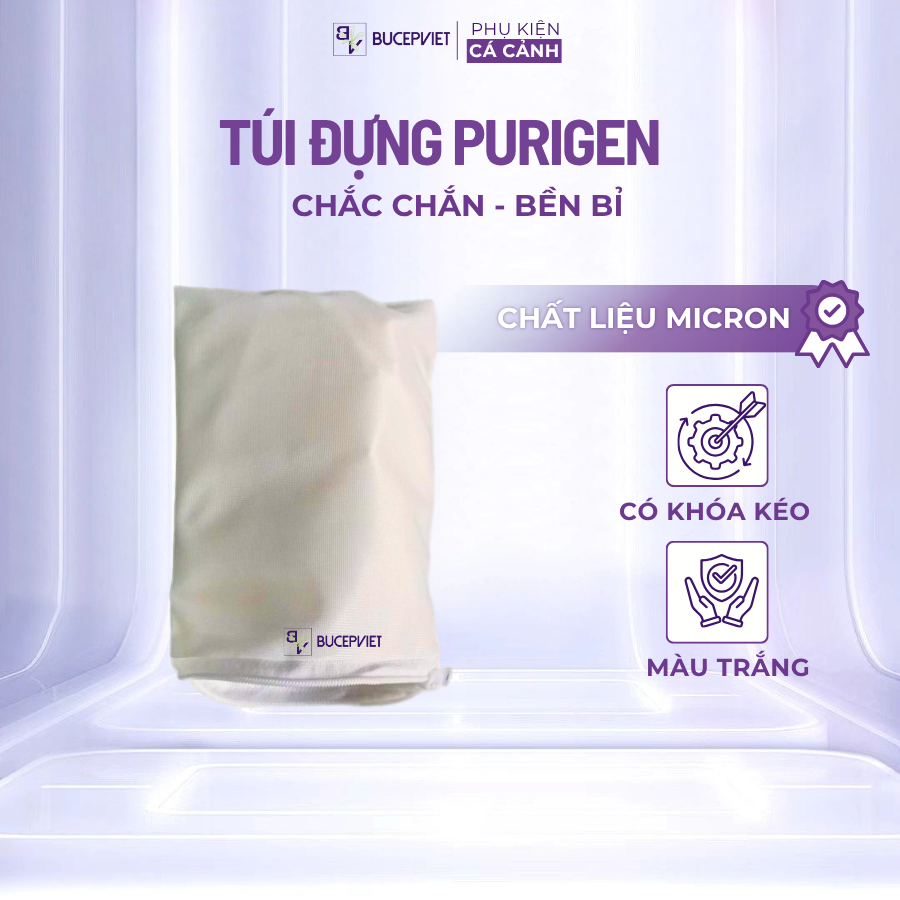 Túi đựng Purigen Micron - Đựng Purigen, Zeolite, vật liệu lọc hạt nhỏ, khóa kéo chắc chắn, tiện lợi
