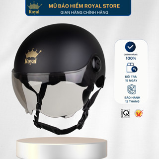 Mũ Bảo Hiểm Royal M162K Chính Hãng Có Kính Hạn Chế Tia UV, Nón Bảo Hiểm Nửa Đầu Hợp Nam Nữ Lót Kháng Khuẩn BH 12 Tháng
