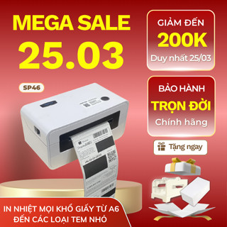 Máy in đơn hàng Shoptida SP46 in đơn hàng, phiếu gửi, minicode, logo tự dán, bảo hành 12 tháng
