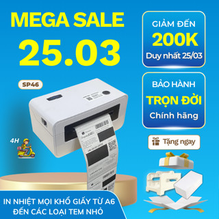 Máy in đơn hàng shoptida sp46 in đơn hàng, phiếu gửi, minicode, logo tự dán, máy in đơn hàng tự dán BH 12 tháng