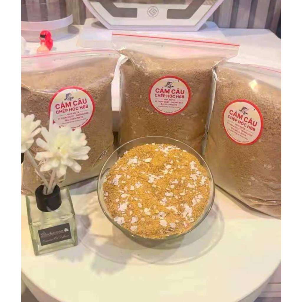 Cám câu chép cao cấp H68 - siêu thơm - bông tuyết - không cần tơ nhen