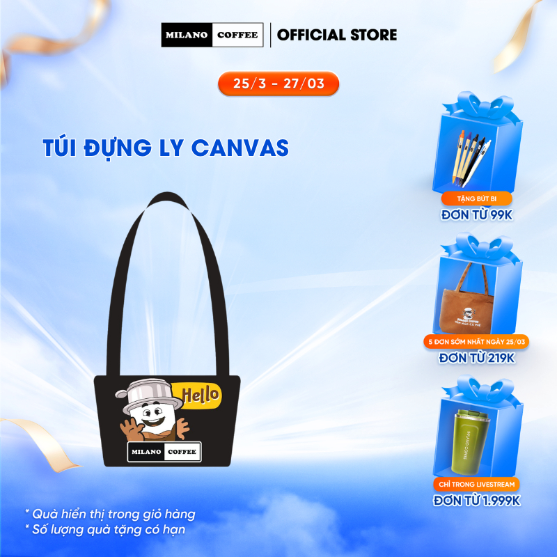 Túi đựng ly canvas MILANO COFFEE