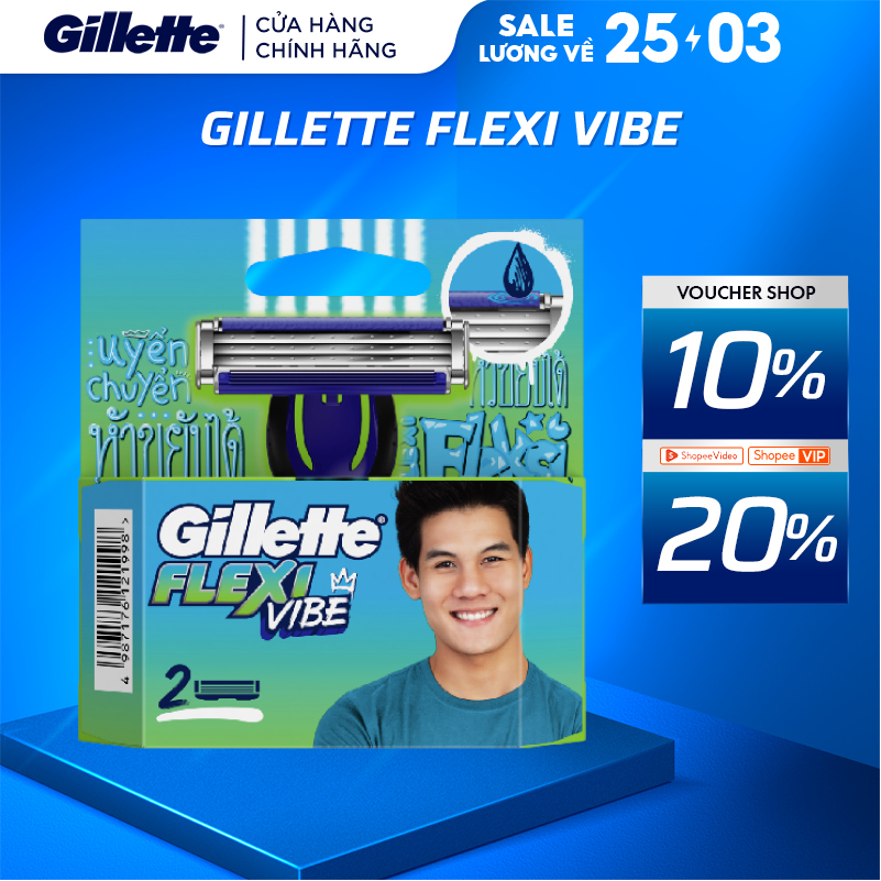 Lưỡi Dao Cạo GILLETTE Flexi Vibe - Hộp 2 Lưỡi