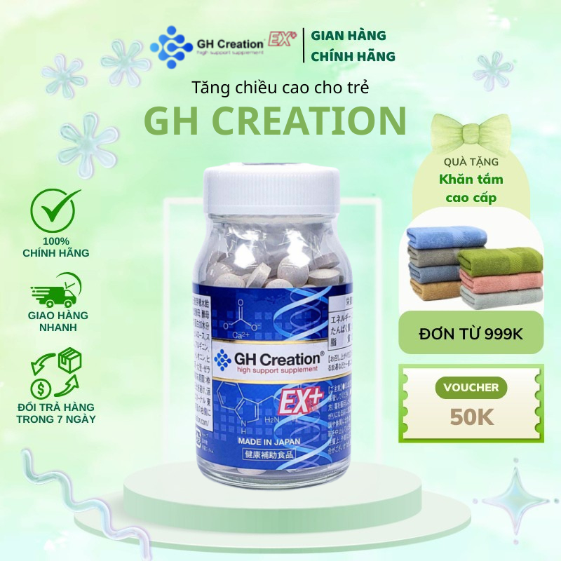 Viên uống tăng chiều cao GH Creation EX+ hỗ trợ phát triển chiều cao, tăng trưởng xương