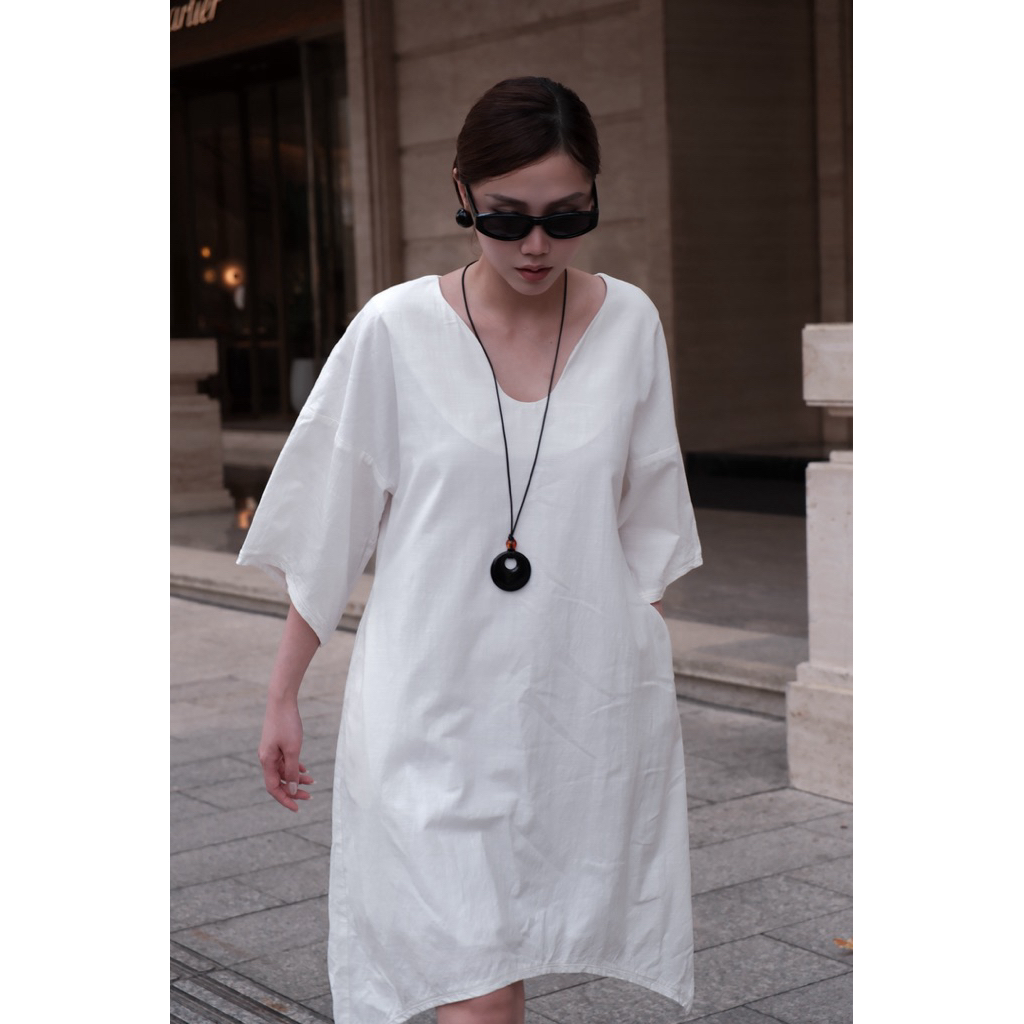 [MỚI] Đầm suông Luis linen vân