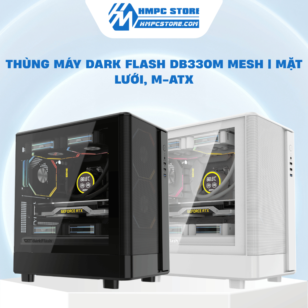 Case - Thùng máy DARK FLASH DB330M MESH | Mặt lưới, M-ATX, bảo hành 12 tháng