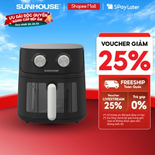 [Độc quyền] Nồi chiên không dầu 6.5L SUNHOUSE SHD4032 - Công nghệ Rapid Air giảm tới 80% dầu - Khoang chiên trong suốt
