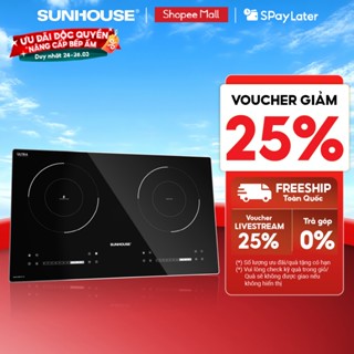 Bếp đôi điện từ hồng ngoại Sunhouse SHB81011-EC - Booster nấu nhanh - Bảo hành 3 năm