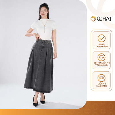 Chân Váy 𝐂𝐂𝐇𝐀𝐓 Dáng Xòe Jeans Timeless Basic Chất Liệu Jean Cao Cấp 16CDJ2008XT
