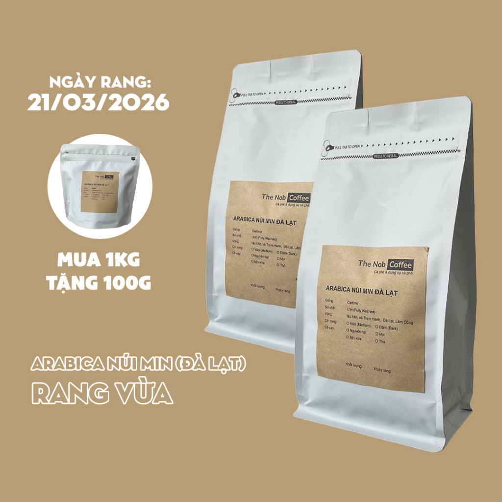 Cà phê Arabica Núi Min Đà Lạt - Rang Vừa | Nui Min Da Lat Arabica Coffee - Medium Roast