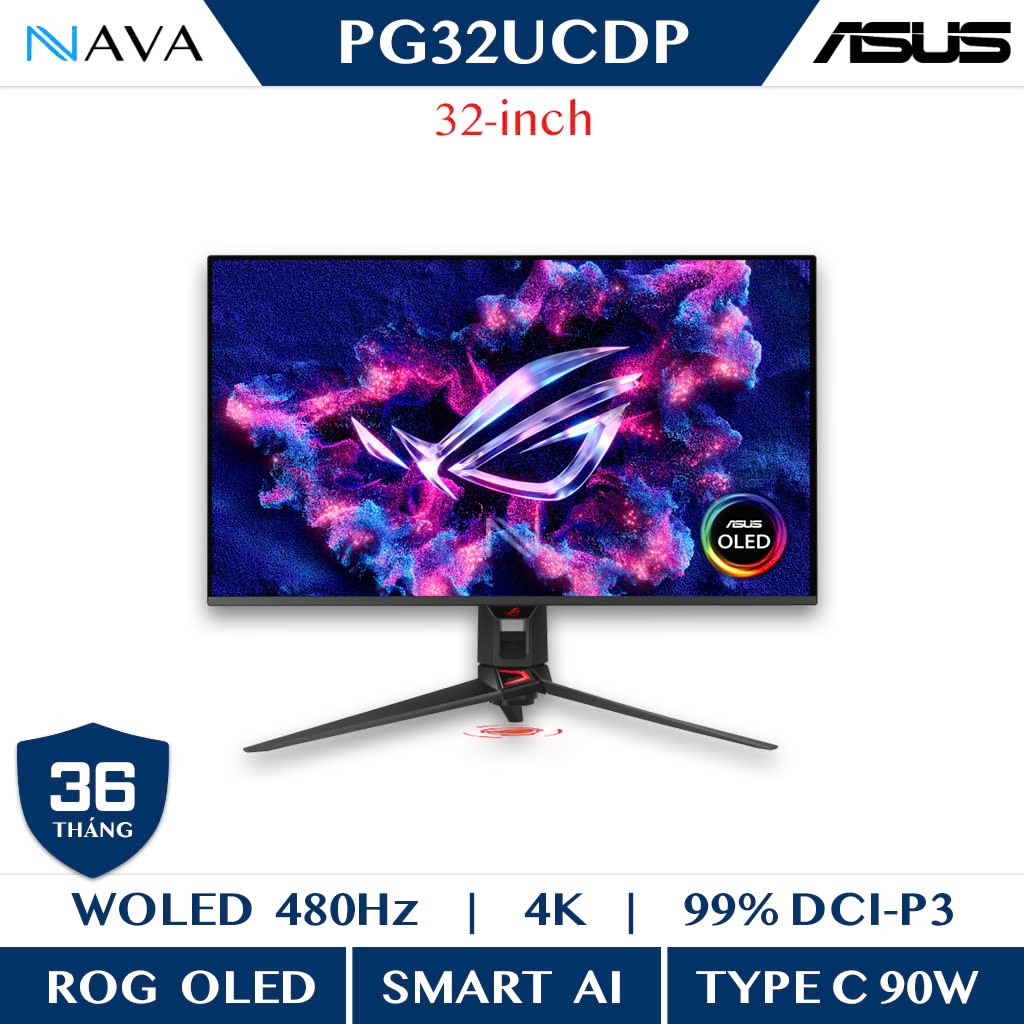 Màn Hình Gaming ASUS ROG Swift OLED PG32UCDP 32 Inch 4K 240Hz/FHD 480Hz 0.03ms HDR USB-C HDMI 2.1