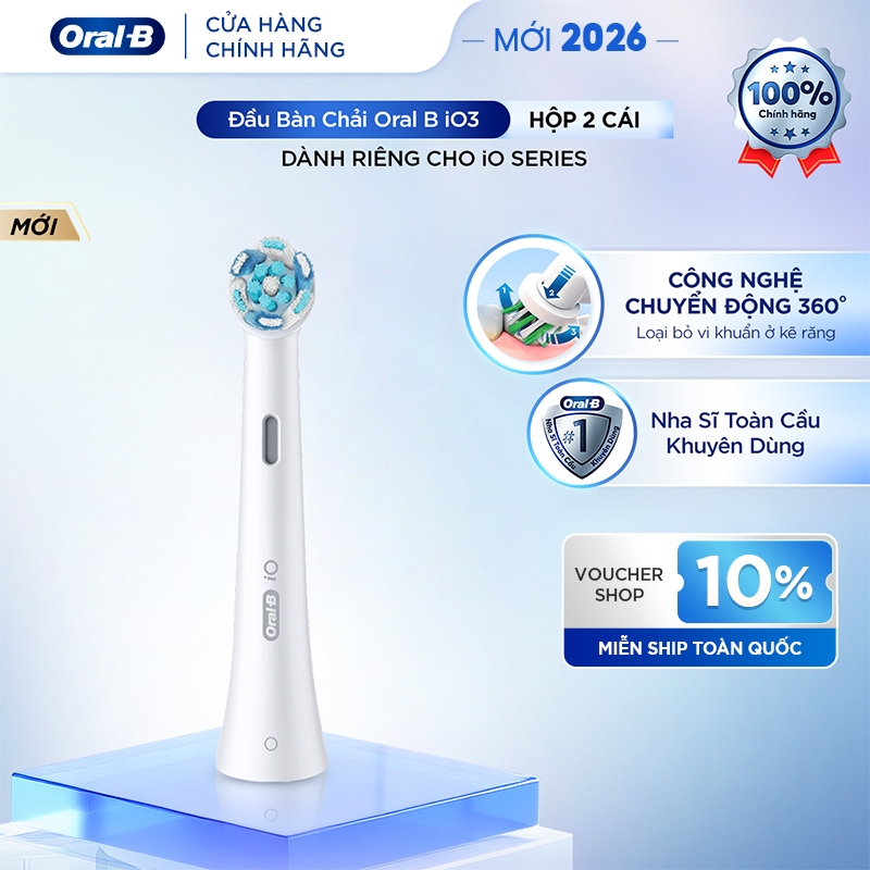 [LS] [MỚI 2026] Đầu Bàn Chải Điện ORAL B iO3 Chính Hãng 100%, Sạch Sâu, Công Nghệ Bảo Vệ Nướu Chủ Độ