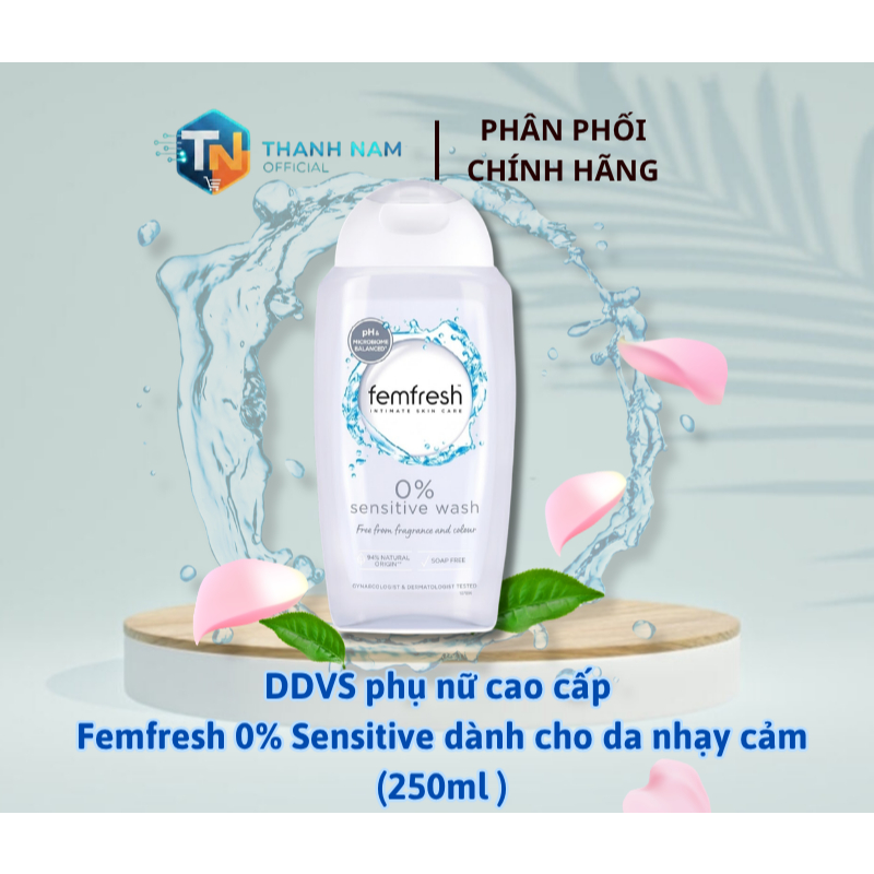 DDVS Phụ Nữ Cao Cấp Femfresh 0% Sensitive Dành Cho Da Nhạy Cảm (250ml )