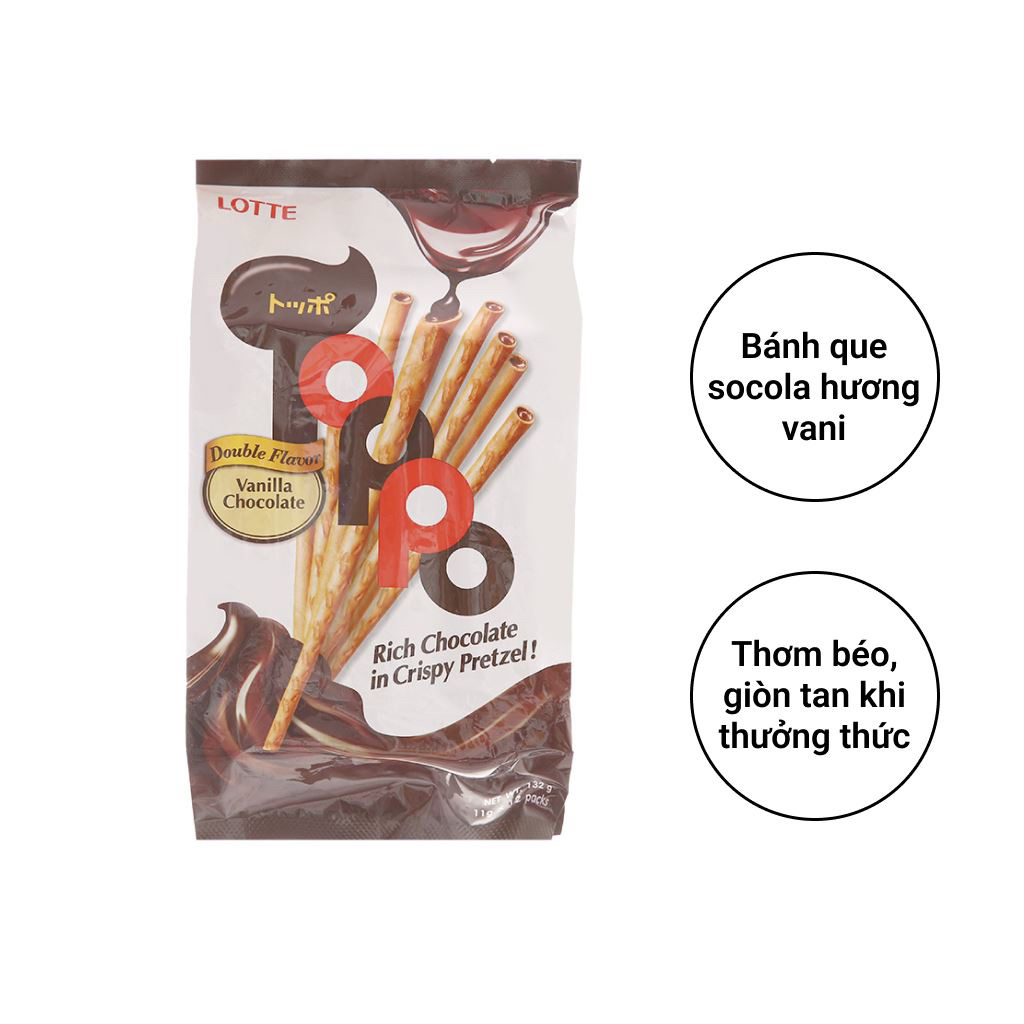 [CHÍNH HÃNG] Bánh Que Lotte Toppo - Nhân Socola 132g
