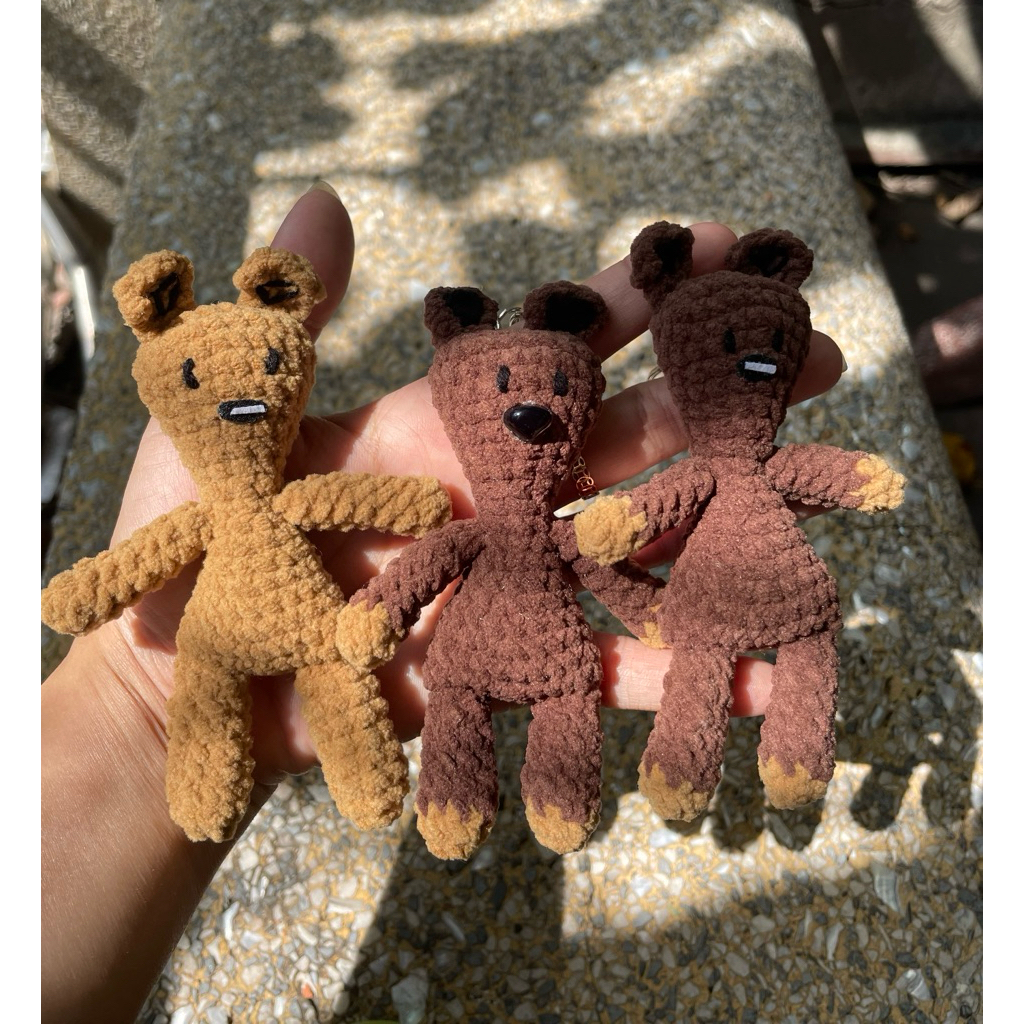 Gấu teddy Mr. Bean mini bằng len