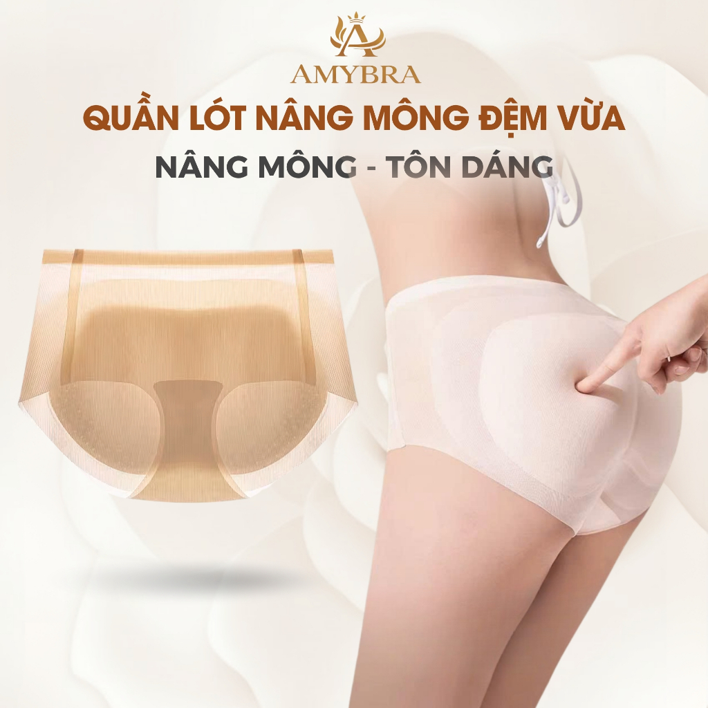 [ BST 2026 ] Quần Lót Độn Mông Su Gân Đệm Vừa 0.5cm, Quần Chip Nâng Mông Tự Nhiên AMYBRA N2055