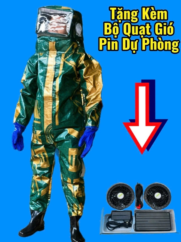 Bộ Quần Áo Bắt Ong Toàn Thân Bạt Tàu Siêu Chắc – Đồ Bảo Hộ Nuôi Ong,Chống Côn Trùng.