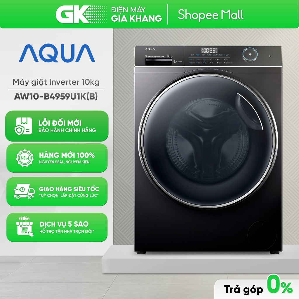 AW10-B4959U1K(B) | AW10-BP4959U1K(B) | AQD-A952J(BK) Máy Giặt Aqua Inverter [Freeship HCM]