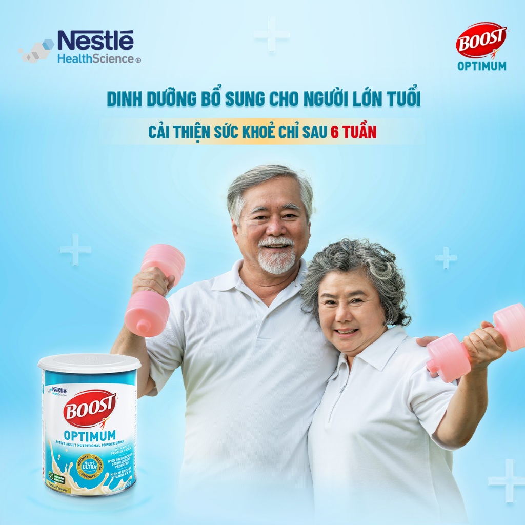 Bộ 4 Sữa Bột NESTLÉ BOOST OPTIMUM Singapore Bổ Sung Dinh Dưỡng Cho Người Lớn Tuổi 400G