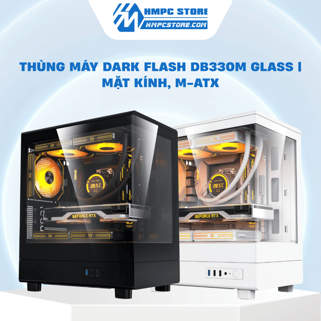 Case - Thùng máy DARK FLASH DB330M GLASS | Mặt kính, M-ATX, bảo hành 12 tháng