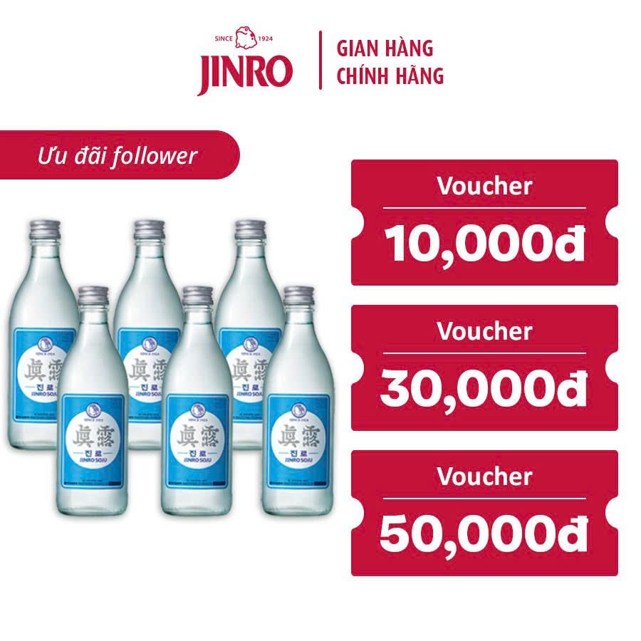 [CHÍNH HÃNG][HỎA TỐC 24H] Soju Hàn Quốc JINRO IS BACK - Combo 6 chai 360ML 16%