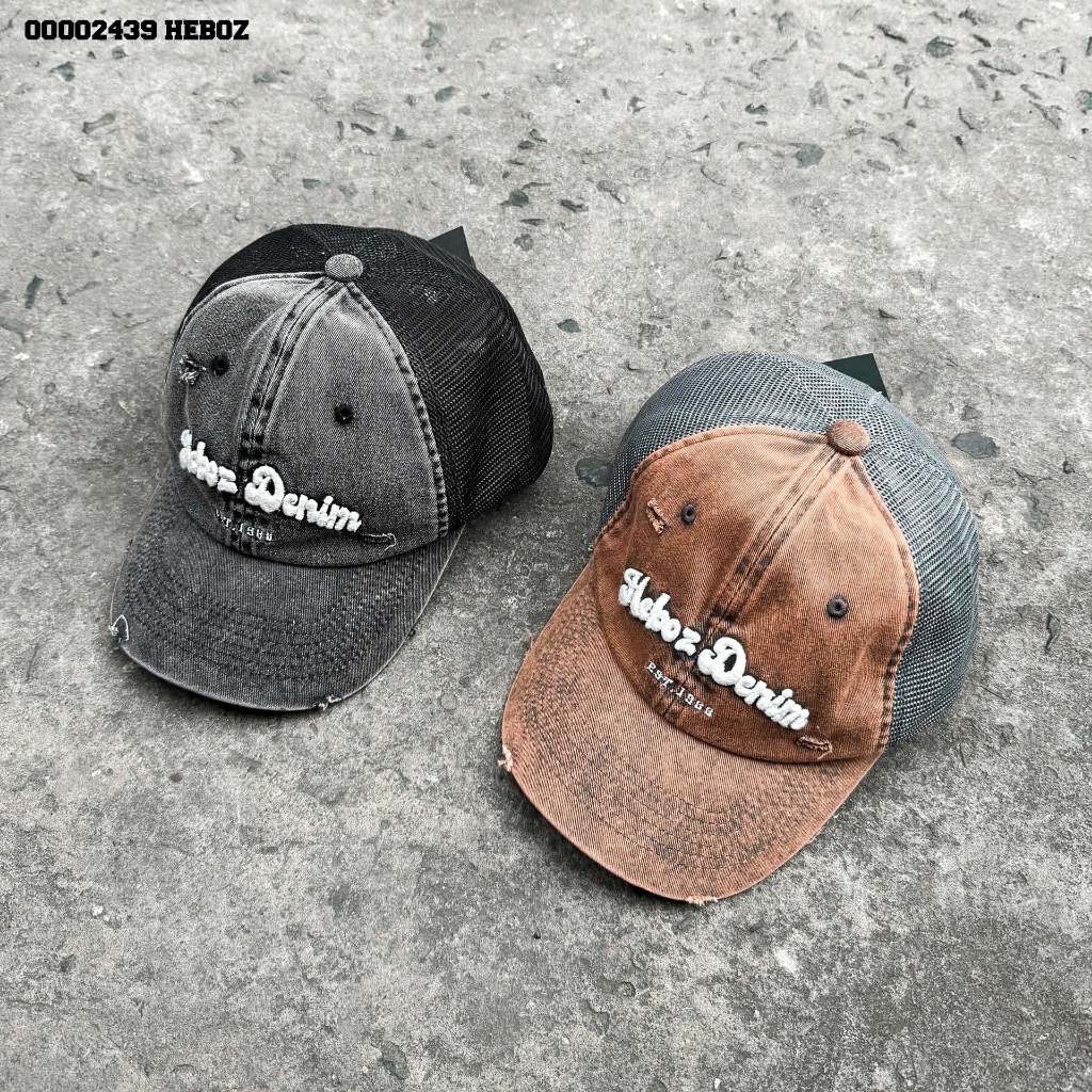 Nón kết nam HEBOZ denim wash 2M - 00002439
