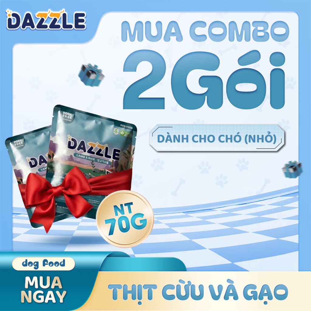 [COMBO 2 GÓI 70G] Dazzle - Pet food Hạt Cho Chó Dazzle Vị Cừu & Gạo Thức Ăn Cho Chó Nhỏ