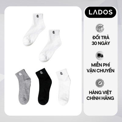 Tất Nam Cổ Trung Lados-21006 Unisex Chất Poly Mềm, Mang Thường Nhật, Chơi Thể Thao